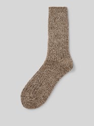 Socken mit Woll-Anteil mit Rippbündchen Modell 'cosy mouline' von camano Beige - 24