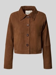 Regular Fit Jacke aus echtem Ziegenvelours Modell 'Petra' von My Essential Wardrobe - 44