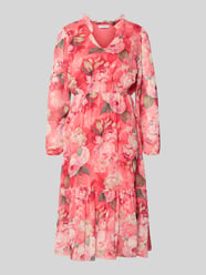 Midikleid mit V-Ausschnitt und Rüschen Modell 'Be44aa' von ZABAIONE - 15