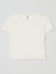 T-Shirt mit Muschelsaum Modell 'Nella' von Only - 27