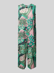 Linnen jumpsuit met ronde hals van Christian Berg Woman Groen - 14