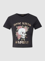 Crop Top mit Label-Print Modell 'SKULL KILLS' von Ed Hardy - 41