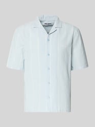 Koszula casualowa o kroju regular fit z mieszanki bawełny i lnu z kołnierzem z połami od REVIEW - 35