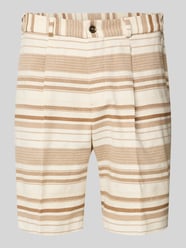Short met structuurpatroon en steekzakken model 'Pino' van Zuitable Beige - 18