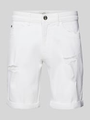 Szorty jeansowe o kroju regular fit z przetarciami model ‘PORTO’ od Redefined Rebel - 17