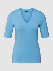 T-Shirt mit V-Ausschnitt von More & More Blau - 9