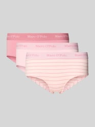 Majtki o kroju slim fit z mieszanki bawełny w zestawie 3 szt. od Marc O'Polo Fuksjowy - 2