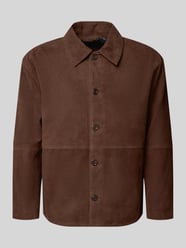 regular fit leren jack met platte kraag model 'RORY' van Selected Homme - 3