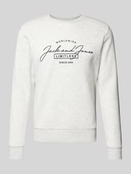 Sweatshirt mit Label-Print Modell 'FERRIS' von Jack & Jones Beige - 4