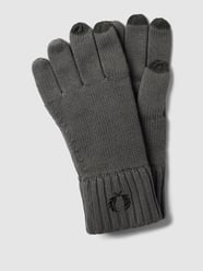Touchscreen-Handschuhe mit Label-Stitching Modell 'Laurel Wreath' von Fred Perry Grau / Schwarz - 28