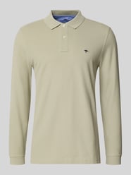 Regular Fit Langarm-Poloshirt mit Label-Stitching von Fynch-Hatton Beige - 22