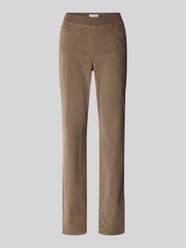 Flared fit corduroy broek met viscose, model 'PAMINA' van Raphaela By Brax Beige - 44