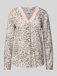 Blusenshirt aus Viskose mit V-Ausschnitt von Emily Van den Bergh Beige - 6