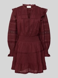 Mini-jurk met V-hals, model 'Aran' van Neo Noir Bordeaux - 10