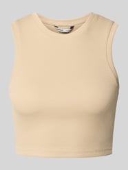 Slim fit korte tops van katoenmix, model 'VILMA' van Only Beige - 32