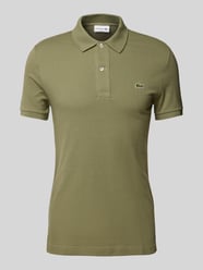 Slim Fit Poloshirt mit Label-Patch Modell 'PIQUE' von Lacoste Grün - 44