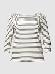 PLUS SIZE T-shirt met vierkante hals, model 'BAL' van Lauren Ralph Lauren Curve Wit - 4