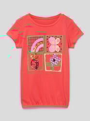 T-shirt van katoen met motiefprint van s.Oliver RED LABEL Oranje - 44