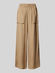 Wide Leg Stoffhose mit aufgesetzten Taschen Modell 'ERMILLA' von YAS Braun - 7