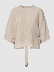 Sweter z dzianiny z okrągłym dekoltem od Rich & Royal Beżowy - 23