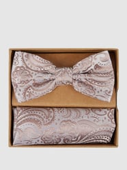 Fliege und Einstecktuch im Set mit Allover-Muster von Prince Bowtie Rosa - 29