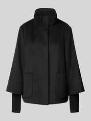 Relaxed Fit Jacke aus Woll-Mix mit Rippbündchen von s.Oliver BLACK LABEL Schwarz - 45