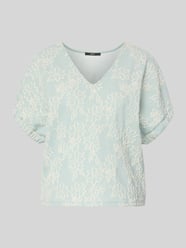 t-shirt we wzorze na całej powierzchni z dekoltem w serek od zero - 9