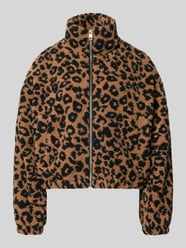 Regular Fit Teddyjacke mit Animal Print Muster Modell 'THEA' von ONLY Beige - 47