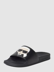Slides mit Label-Details Modell 'KONDO' von Karl Lagerfeld Grau / Schwarz - 44