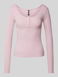 Slim Fit Langarmshirt mit Baumwolle Modell 'KITTEN' von Pieces Rosa - 38