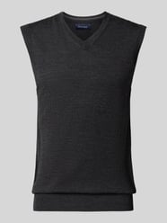 Slim fit spencer van katoenmix met v-hals van Christian Berg Men Bordeaux - 30
