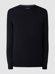 Sweter z wełny merino mieszanej od Christian Berg Men Niebieski - 42