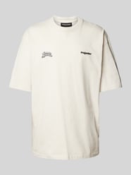 Oversized T-Shirt mit Label-Print Modell 'FARREN' von Pegador Beige - 29
