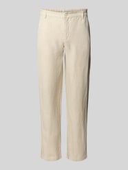 Regular fit linnen broek met riemlussen, model 'Pandrup' van Casual Friday Beige - 4