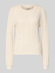 Sweter z dzianiny z prążkowanymi wykończeniami Model 'Clarry' od FREE/QUENT - 9