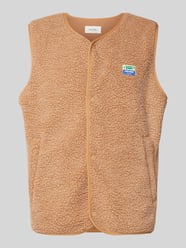 Bodywarmer van teddybont met labelpatch, model 'HOKTOWN' van American Vintage Beige - 36