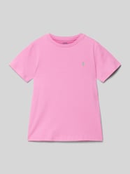 T-Shirt mit Logo-Stitching von Polo Ralph Lauren Kids Pink - 16