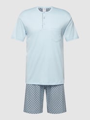 Pyjama mit Allover-Muster Modell 'RELAX' von Calida Blau - 38