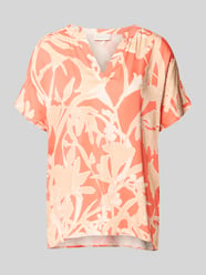 Blusenshirt aus Viskose im Allover-Look von Milano Italy Orange - 40