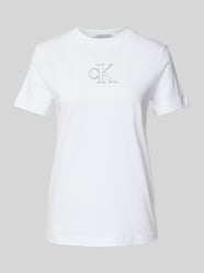 T-Shirt mit Label-Print von Calvin Klein Jeans Weiß - 11