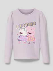 Shirt met lange mouwen en motiefprint van Name It Paars - 41