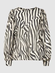 Blouse met all-over motief, model 'Simi' van Kaffe Zwart - 6