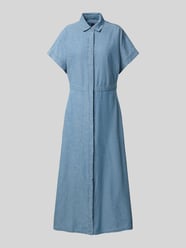 Sukienka koszulowa z imitacji denimu z krytą listwą guzikową od Stefanel - 6