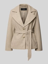 Regular Fit Webpelzmantel mit Bindegürtel Modell 'FORTUNEMAJA' von VERO MODA Beige - 38