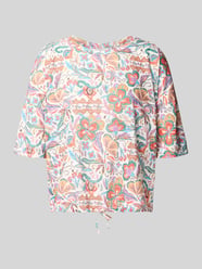 t-shirt we wzór na całej powierzchni z rękawem o dł. 3/4 od Christian Berg Woman - 2