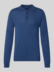 Regular fit poloshirt van wolmix van Christian Berg Men - 33