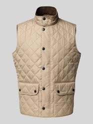 Regular fit bodywarmer met drukknopen, model 'LOWERDALE GILET' van Barbour Beige - 20