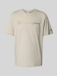 T-Shirt mit Logo-Stitchings und Rundhalsausschnitt von CHAMPION Beige - 23