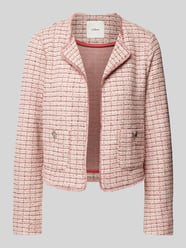 Blazer aus Bouclé-Baumwoll-Mix mit Hakenverschluss von s.Oliver BLACK LABEL Pink - 4