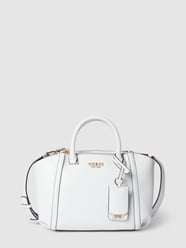 Handtas met labelapplicatie in metallic, model 'LEIE' van Guess Wit - 22